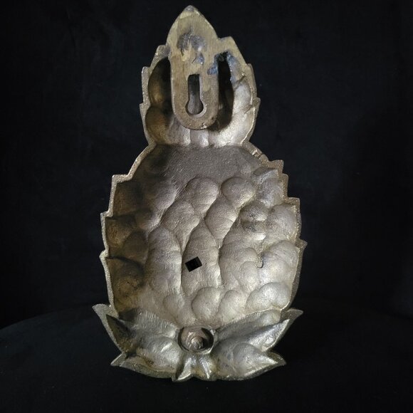 Pair Of Vintage Brass Pineapple Wall Sconces Candle Holders, Grandmillennial - Picture 4 of 4